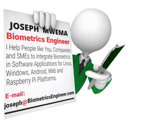 Contat Joseph Mwema the Biometrics Engineer for your Project